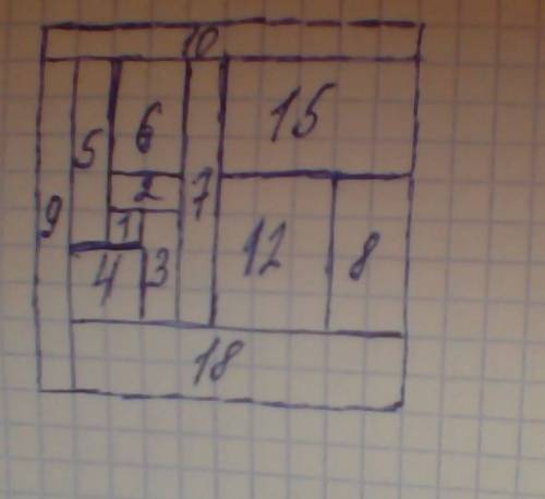 Квадрат 10х10 разрезали на прямоугольники по линиям сетки площади которых различны и выражаются нату