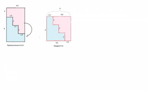 Найдите,как разрезать прямоугольник со сторонами 8 см и 4,5 см на две равные части,из которых можно