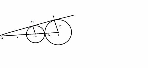 Две касающиеся внешним образом окружности с центрами в точках о и о1 касаются сторон угла а( в и в1-