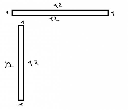 Нарисуйте прямоугольник площадь которого 12см2 а сумма длин сторон 26 см