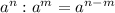 a^{n}:a^{m}=a^{n-m}