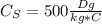 C_S=500 \frac{Dg}{kg*C}