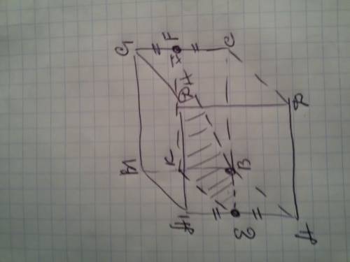 Abcda1b1c1d1 куб точки e и f середины ребер aa1 cc1 соответственно определите число сторон сечения п