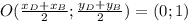 O( \frac{x_{D}+x_{B}}{2}; \frac{y_{D}+y_{B}}{2})=(0;1)