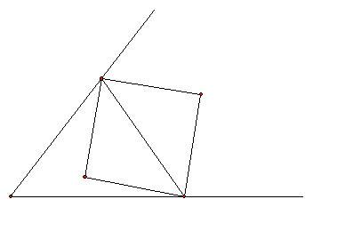 Постройте квадрат по данной диагонали так, чтобы две противоположные вершины этого квадрата лежали н