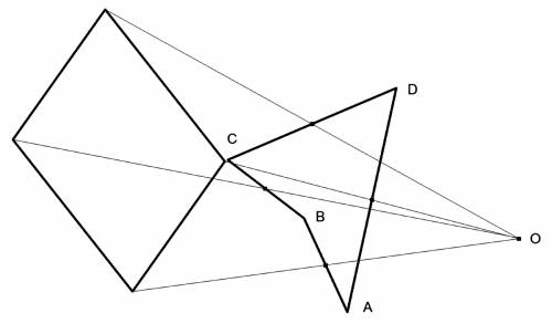 Даны четырехугольник absd и точка o. точки е,f,g,h симметричны точке о относительно середин сторон a