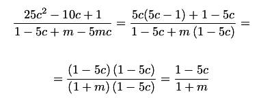 Сократите дробь, . 25с^2-10с+1 / 1-5с + m - 5mc нужно прописать решение.