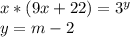 x*(9x+22)= 3^y \\&#10; y=m-2\\&#10;