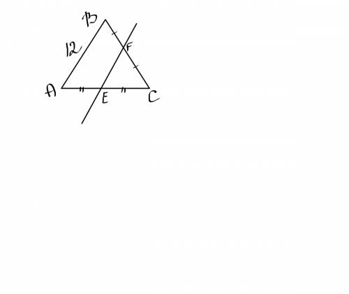 Дан треугольник abc. точка e- середина стороны ac, точка f- середина стороны bc. 1)найдите среднюю л