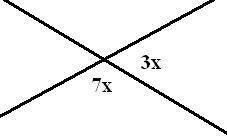 Два угла образовавшихся при пересечении двух прямых относятся как 7 к 3 найдите наименьший из этих у