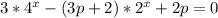 3*4^{x}-(3p+2)*2^{x}+2p=0