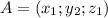A=(x_1;y_2;z_1)