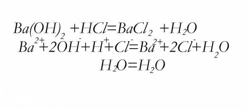 Складіть йонне рівняння ba(oh)2+hcl