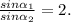 \frac{sin \alpha_{1} }{sin \alpha _{2} } =2.