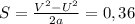 S = \frac{V^2-U^2}{2a} =0,36