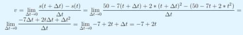 Зависимость имеет вид х(t) = 50 - 7t + 2 t2 . какой вид будет иметь зависимость vx(t), если х0 = 100