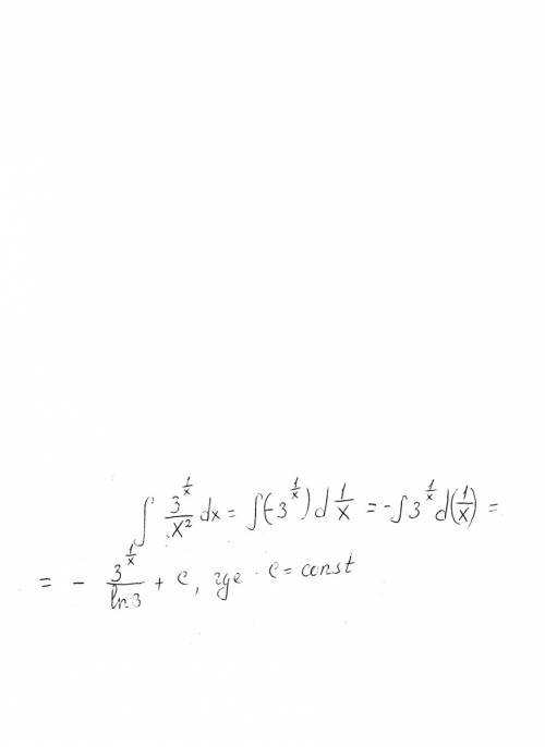 Вычислить интеграл от данной функции: 3^(1/x)/x^2