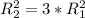 R_{2} ^{2} =3* R_{1} ^{2}