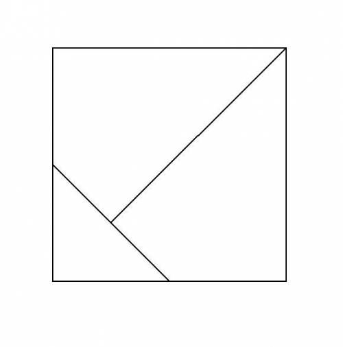 Как провести в квадрате два отрезка, чтобы получился прямоугольный треугольник и два равных четыреху