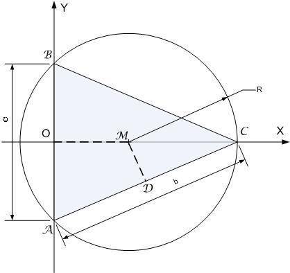 (qbasic) построить равнобедренный треугольник симметричный относительно горизонтальной оси, задать е