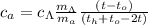 c_a = c_{\Lambda} \frac{ m_{\Lambda} }{m_a} \frac{ (t-t_o) }{ ( t_h + t_o - 2t ) }