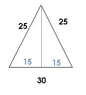 Два боковых ребра треугольной пирамиды равны 25 см и 30 см, а заключенная между ними сторона основан