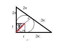 Впрямоугольном треугольнике вписана окружность. точка касания делит гипотенузу в отношении 2: 3. най
