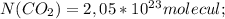 N(CO_2)=2,05*10^2^3molecul;