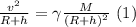 \frac{v^2}{R+h}=\gamma \frac{M}{(R+h)^2} \ (1)