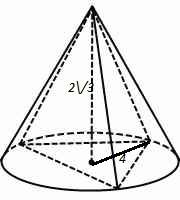 Высота конуса равна два с корня трех см , а радиус основания 4 см. найти площадь полной поверхности