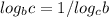 log_{b}c=1/ log_{c}b