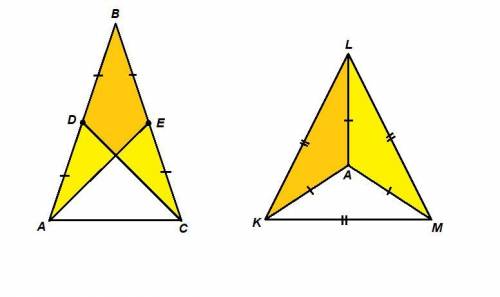 1) точка d является серединой стороны ab, точка е- середина стороны вс треугольника авс. известно, ч