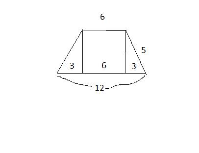 Вравнобедренной трапеции основания равны 6 см и 12 см, боковая сторона равна 5 см. найдите площадь т