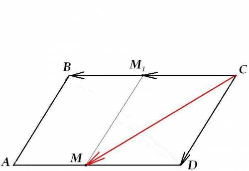 Дано: авсд- параллелограм м лежит на ад ам: мд=3: 4 выразить вектор см через вектор св= вектору а и