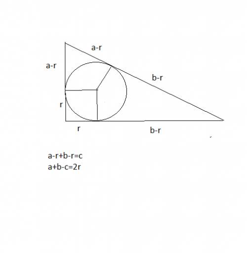 Найдите площадь прямоугольного треугольника, если радиус вписанной в него окружности r=2 см, а радиу