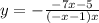 y=- \frac{-7x-5}{(-x-1)x}