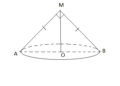 Осевым сечением конуса является равнобедренный прямоугольный треугольник, площадь которого 9 м2. най