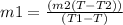 m1= \frac{(m2(T-T2))}{(T1-T)}