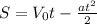 S = V_0t - \frac{at^2}{2}
