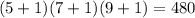 (5+1)(7+1)(9+1)=480