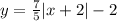 y= \frac{7}{5} |x+2|-2