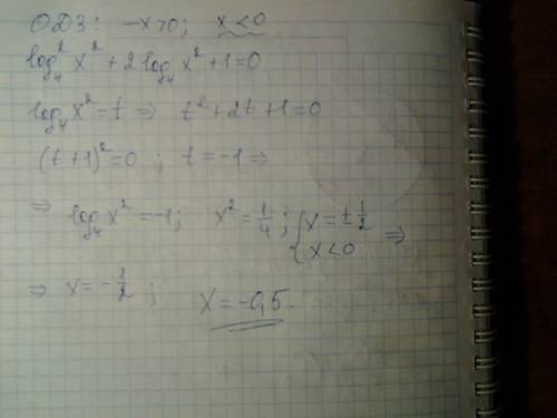 4(log)^2 по основанию4 (-x) +2logпо основанию 4 (x)^2 + 1 = 0