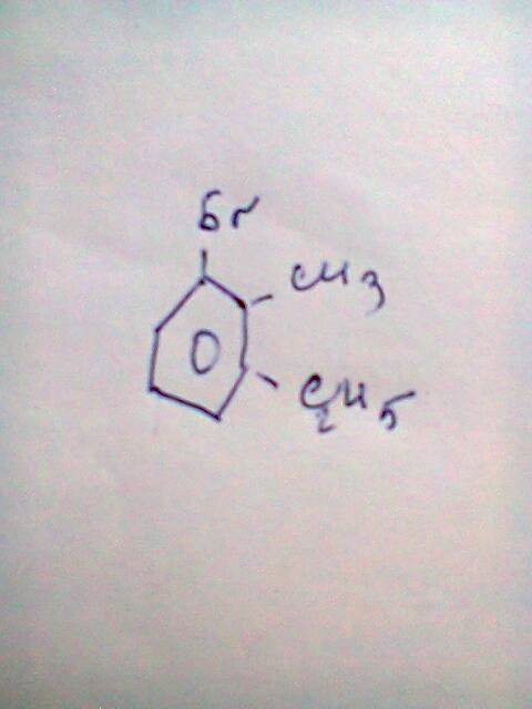 Составить структурные формулу 1-бром, 2-метил, 3-этилбензола