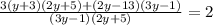 \frac{3(y+3)(2y+5)+(2y-13)(3y-1)}{(3y-1)(2y+5)}=2
