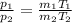 \frac{ p_{1} }{ p_{2}}= \frac{ m_{1} T_{1} }{ m_{2} T_{2} }