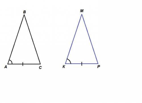 Дано два равнобедренных треугольника. основание и угол при основании у них равны. докажите, что эти
