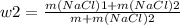 w2= \frac{m(NaCl)1+m(NaCl)2}{m+m(NaCl)2}