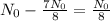 N_0- \frac{7N_0}{8}=\frac{N_0}{8}