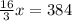 \frac{16}{3}x=384