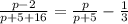 \frac{p-2}{p+5+16}=\frac{p}{p+5}-\frac{1}{3}